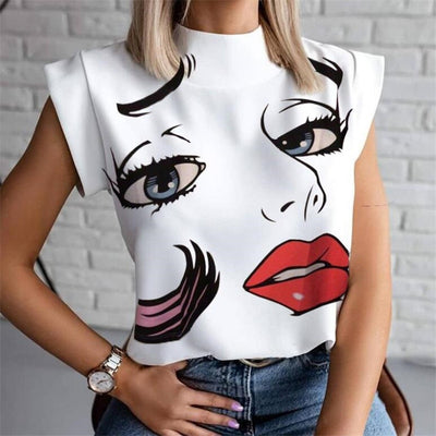 Lips Printed T-Shirt - Vintagebrandclothingline