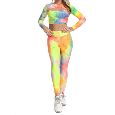 NEW Print Women Yoga Sets fitness sportswear Gym Clothing Track Suit High Waist gym leggings sexy sports suits 2021 yoga tops - Vintagebrandclothingline