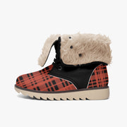 477. Cotton-pad Red and Black Fur Lining Boots