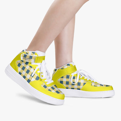 VintageBrand Checkered (Yellow/Blue) Sports Sneakers - Vintagebrandclothingline