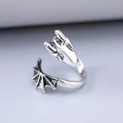 Fashion Enamel Dragon Rings Punk Viking Animal Snake Adjustable Finger Ring Women Statement Jewelry Gift - Vintagebrandclothingline