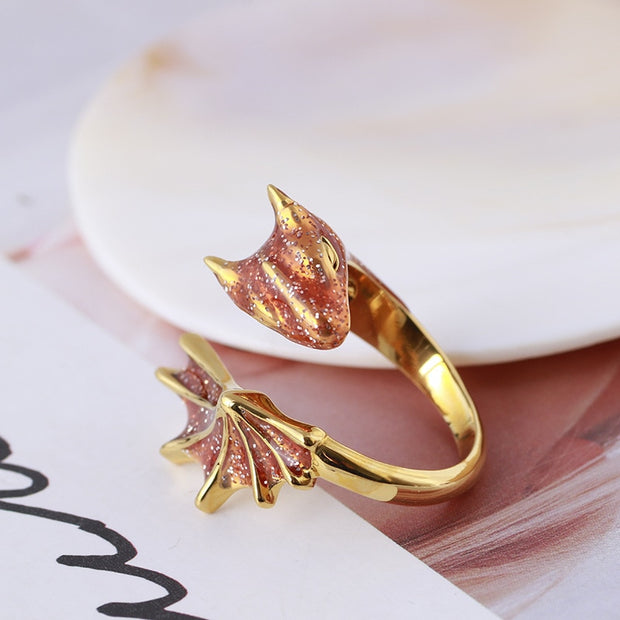 Fashion Enamel Dragon Rings Punk Viking Animal Snake Adjustable Finger Ring Women Statement Jewelry Gift - Vintagebrandclothingline