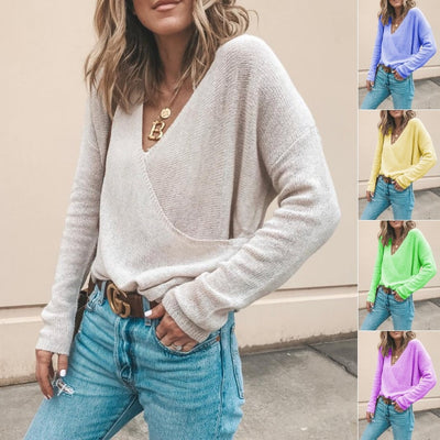 Long-Sleeve Knitwear Sweater Top - Vintagebrandclothingline