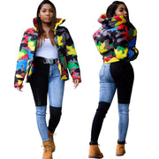 2019 Camo Print Winter Jacket Women Festival Warm Parka Down Bubble Coat Top Warm Thick Parka Couple Wear Crop Puffer Jacket 4XL - Vintagebrandclothingline