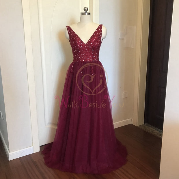 Beading Prom Dress - Vintagebrandclothingline