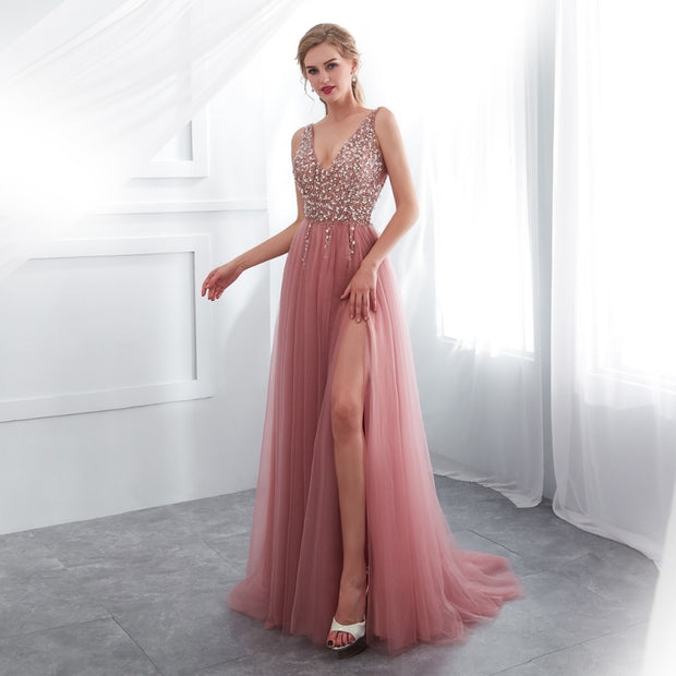 Beading Prom Dress - Vintagebrandclothingline