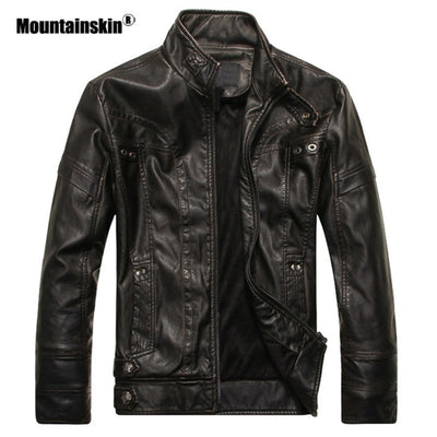 Mountain skin Men's Leather Jacket - Vintagebrandclothingline