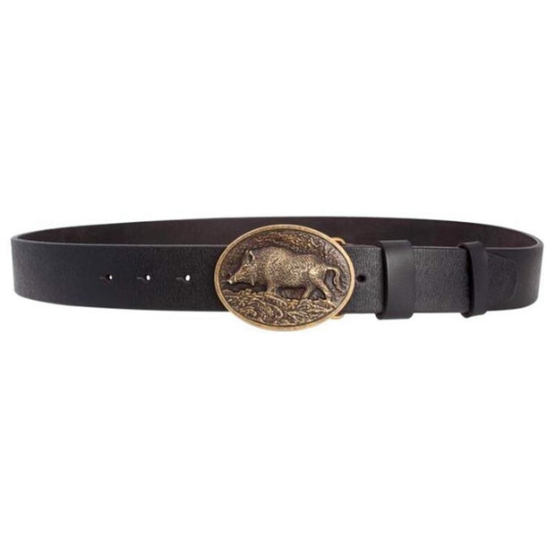 Genuine Leather male Wild boar buckle pig skin belt metal swine fashion strap for men gift belt Wild boar belts - Vintagebrandclothingline