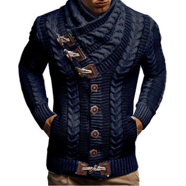 Autumn Winter Turtleneck Sweater Men 2021 New Casual Solid Knitted Cardigan Men FullSleeve Slim Mens Oversized Sweaters Coat men - Vintagebrandclothingline