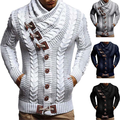 Autumn Winter Turtleneck Sweater Men 2021 New Casual Solid Knitted Cardigan Men FullSleeve Slim Mens Oversized Sweaters Coat men - Vintagebrandclothingline