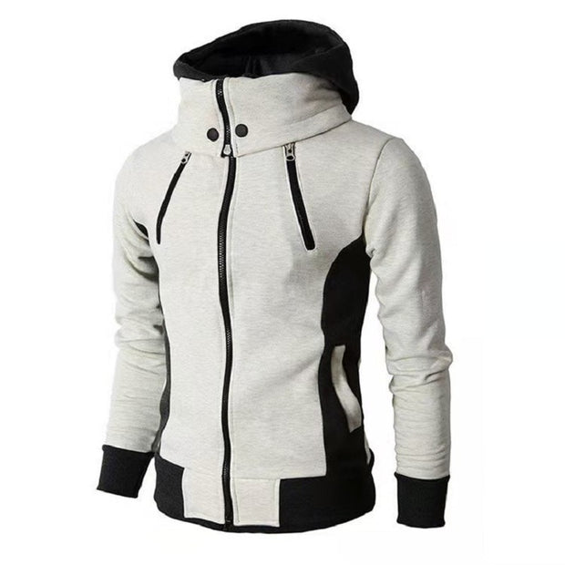 2021 Zipper Men Jackets Autumn Winter Casual Fleece Coats Bomber Jacket Scarf Collar Fashion Hooded Male Outwear Slim Fit Hoody - Vintagebrandclothingline