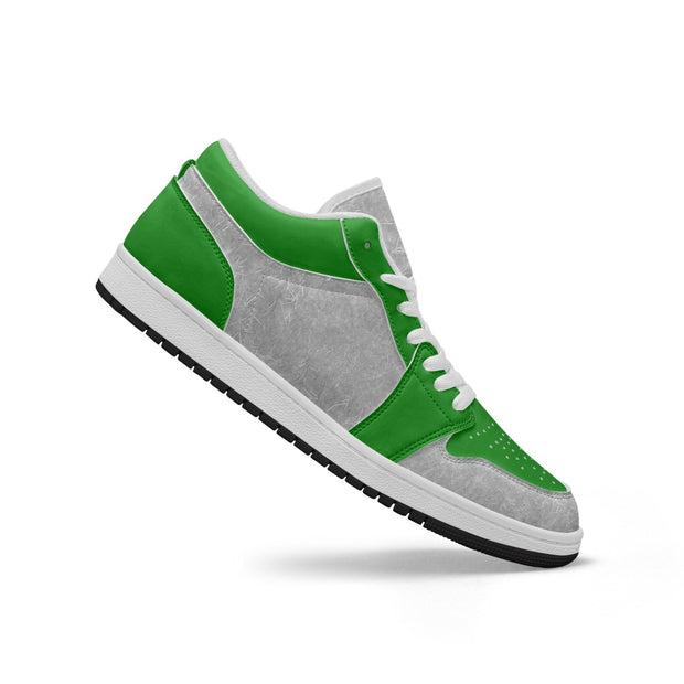 Vintagebrandclothingline Green and Gray Leather Sneakers