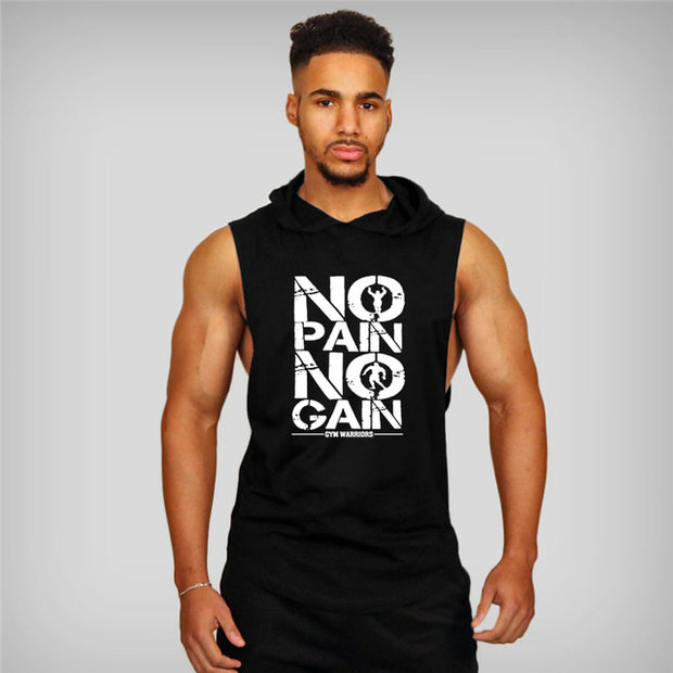 Brand Gyms Clothing Mens Bodybuilding Hooded Tank Top Cotton Sleeveless Vest Sweatshirt Fitness Workout Sportswear Tops Male - Vintagebrandclothingline