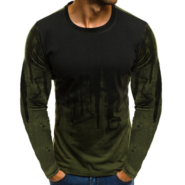 FLYFIREFLY Men Camouflage Printed  Male T Shirt Bottoms Top Tee Male Hiphop Streetwear Long Sleeve Fitness Tshirts Dropshipping - Vintagebrandclothingline
