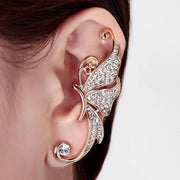 2021 New Silver Plated Angel Wing Stylist Crystal Earrings Drop Dangle Ear Stud For Women Long Cuff Earring Bohemia Jewelrys - Vintagebrandclothingline