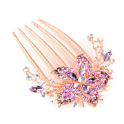 Austrian Rhinestone Hair Comb Flower Leaf Bridal Crystal Hair Ornaments Jewelry Wedding Elegant Hair Accessories - Vintagebrandclothingline