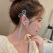 Shining Zircon Butterfly Ear Cuff Earrings for Women Girls Fashion 1pc Non Piercing Ear Clip Ear-hook Party Wedding Jewelry Gift - Vintagebrandclothingline