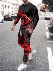 2022 New Autumn Sportswear Men&#39;s 3D Fashion Suit Track Suit Men&#39;s Sports Suit long-Sleeved Sweater T-shirt + Pants 2-Piece Set - Vintagebrandclothingline